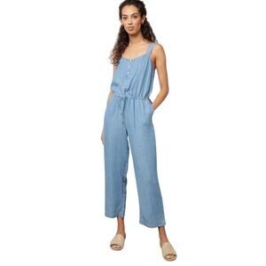 Women’s L Rails Brooklyn Jumpsuit Chambray Wide Leg Summer Festival Look